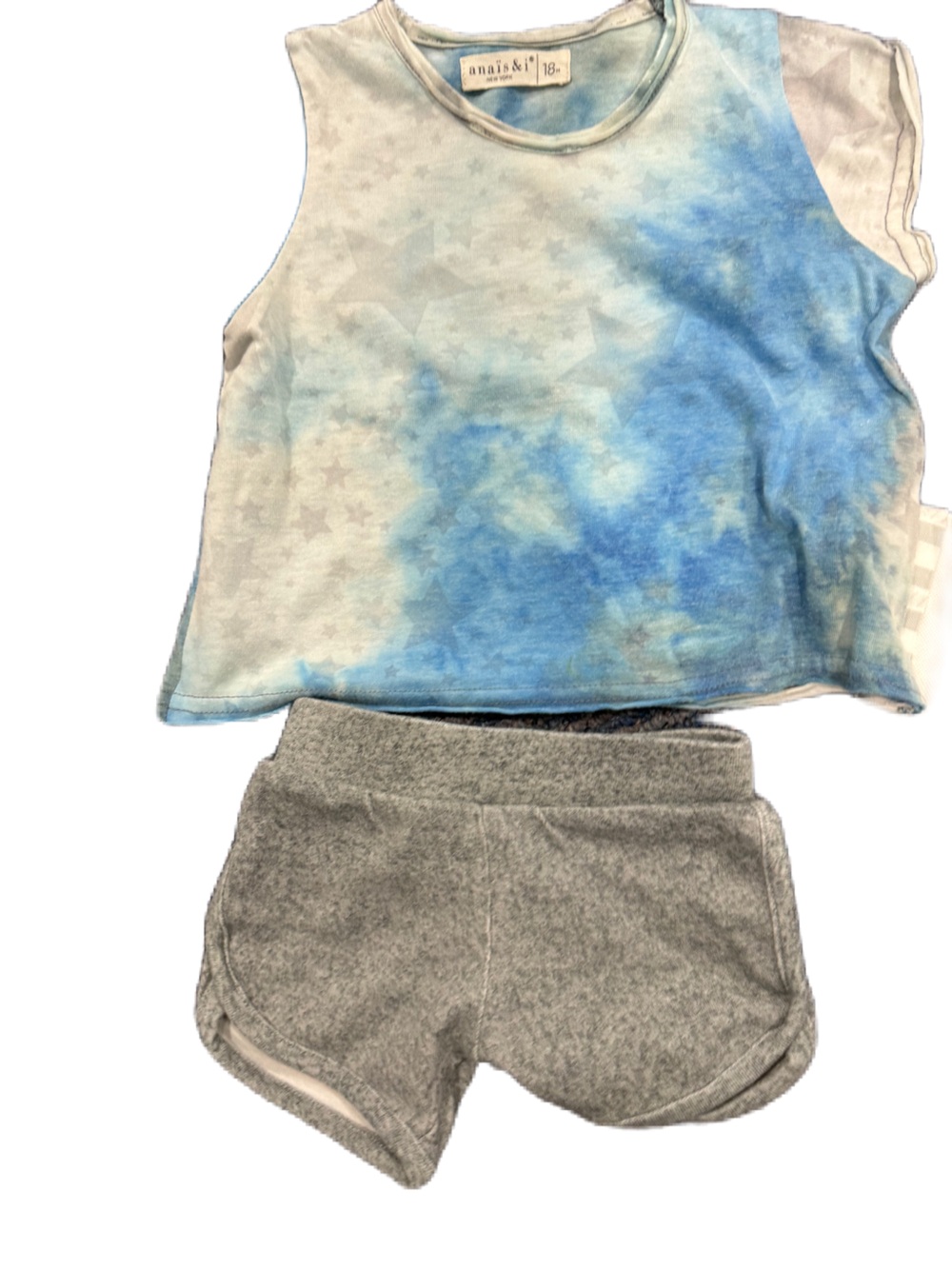 Anais & i Kids Tie-Dye Blue and Gray Bottoms Set 18M